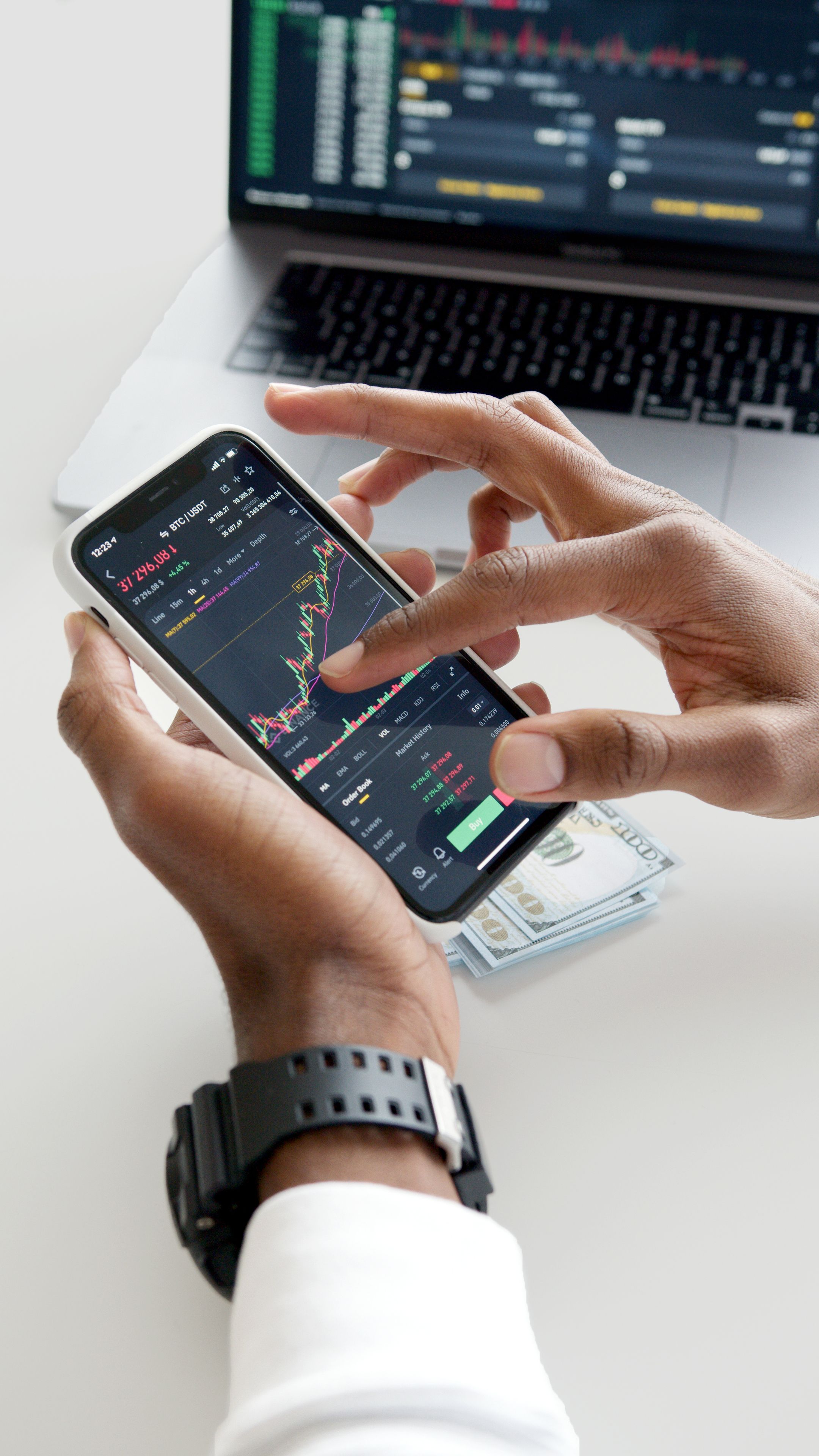 VaultEasy Mobile Trading app on a smartphone